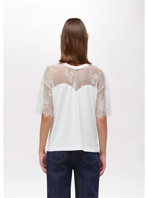T-shirt con pizzo BLUGIRL BLUMARINE | RA6132J5003/11111